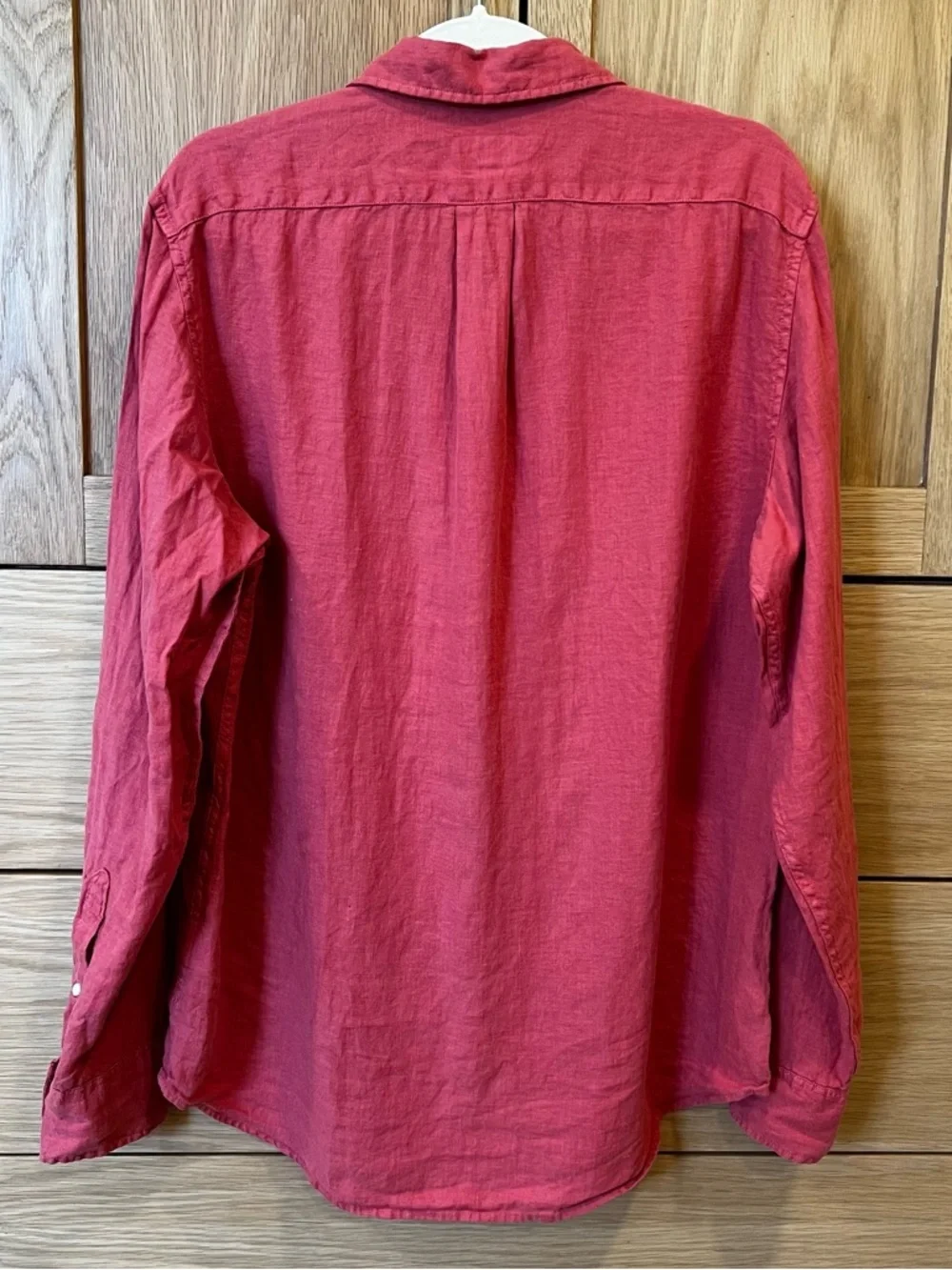 J. Crew Classic Fit Linen Button Front Shirt Red Size Medium NWT Spring Preppy